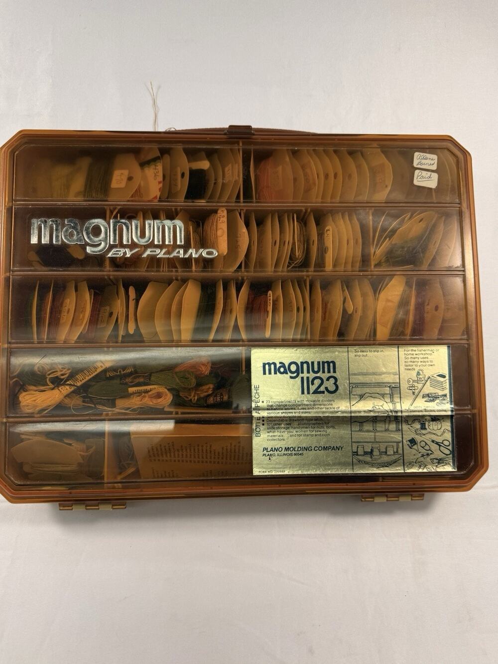 Magnum Plano Storage Box with Embroidery Cross Stitch Floss Craft Sewing